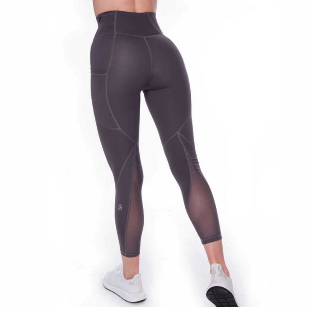 P’tula Crystal Mesh High Rise Pocket Compression Legging Size Large